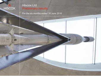 Hiscox Ltd  Preliminary results  For the six months ended 30 June 2016  A good first half flattered