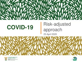 COVID-19  approach  25 April 2020  1  INTRODUCTION    The COVID-19 crisis presents an