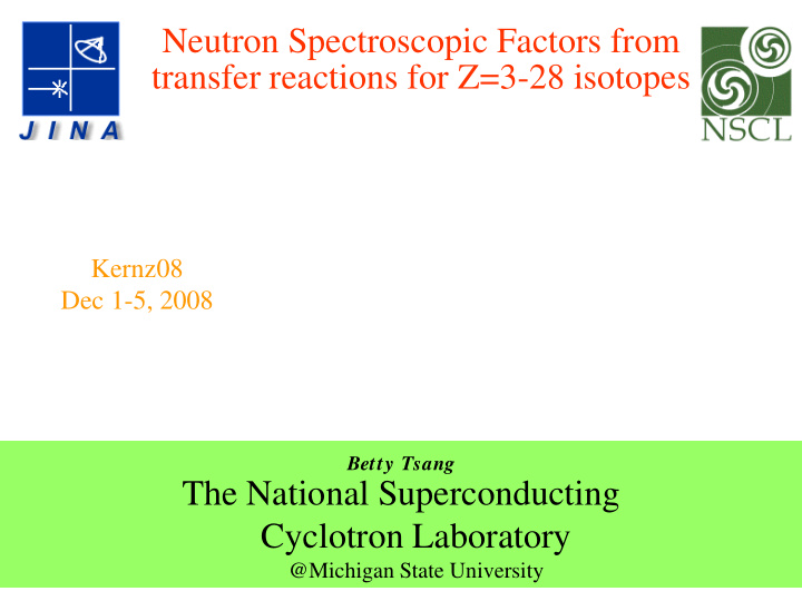 neutron spectroscopic factors from