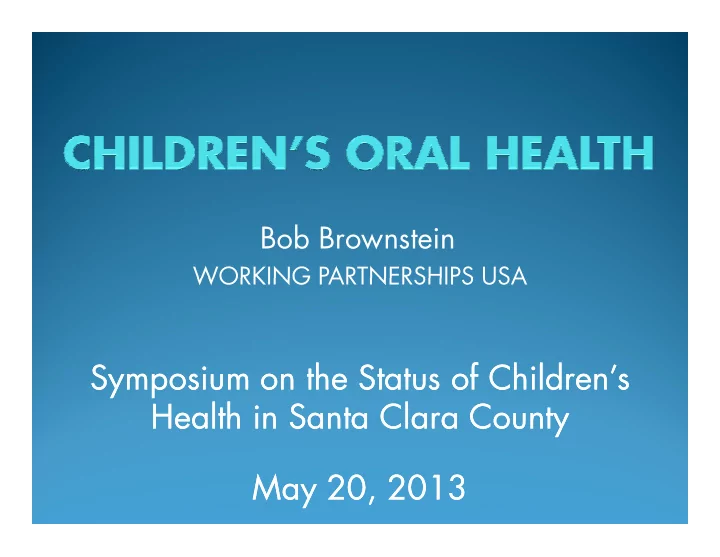 symposium on the status of children s symposium on the