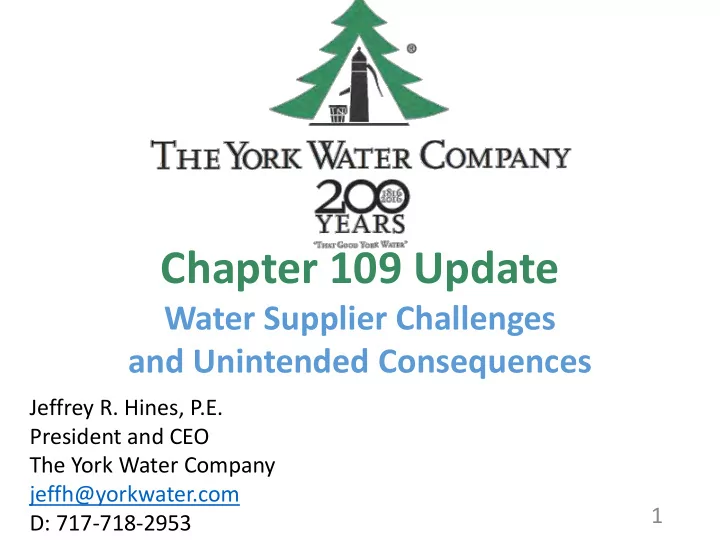 chapter 109 update