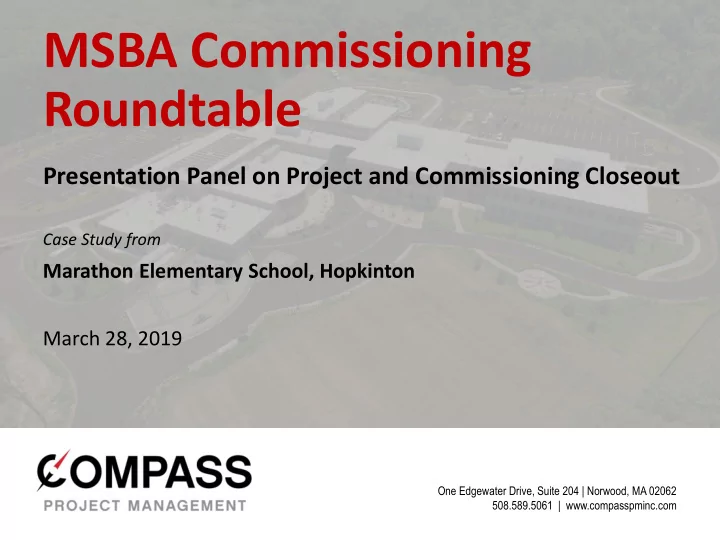 msba commissioning