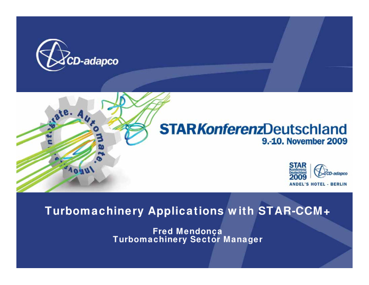 turbomachinery applications w ith star ccm