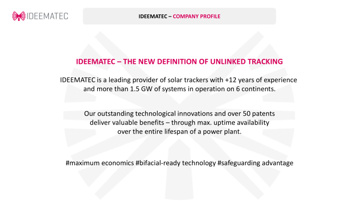 ideematec the new definition of unlinked tracking