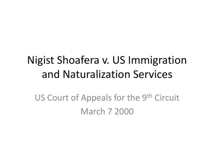 and naturalization services
