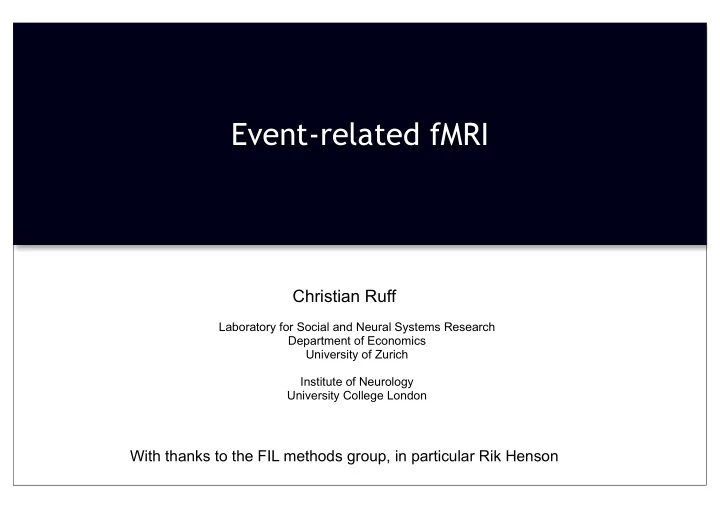 event related fmri