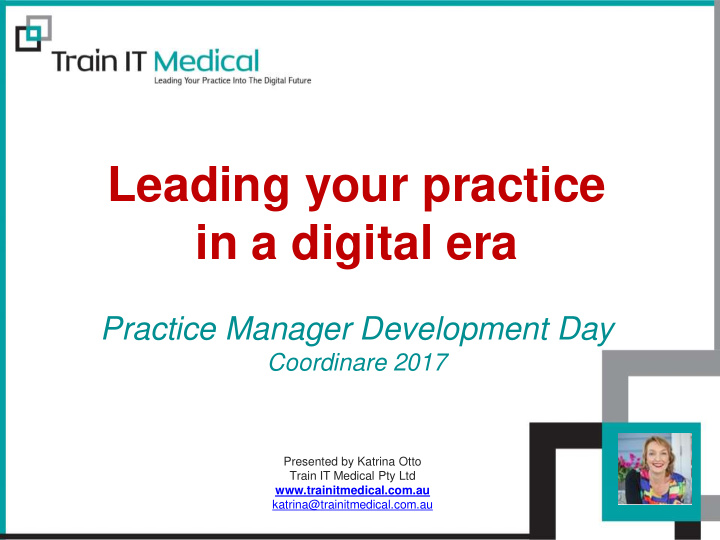 leading your practice in a digital era