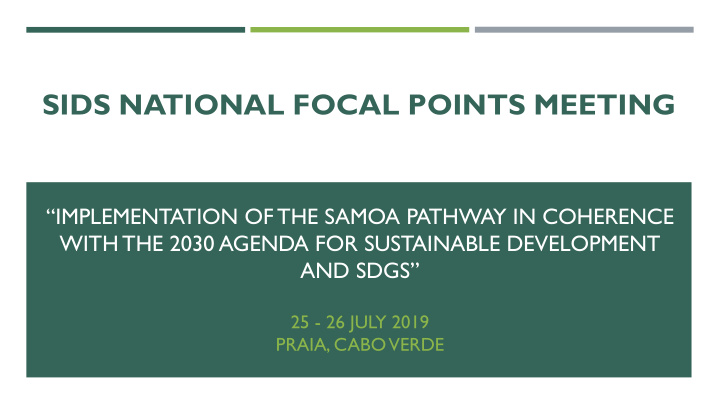 sids national focal points meeting