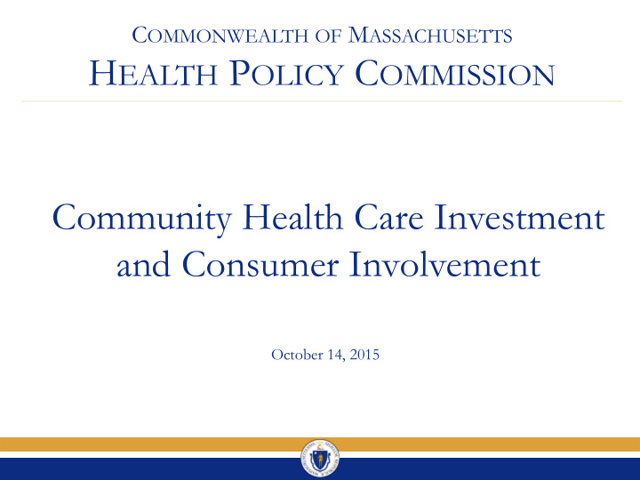community health care investment