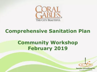 Comprehensive Sanitation Plan  Community Workshop  February 2019  Timeline  November 15 &amp; 17,