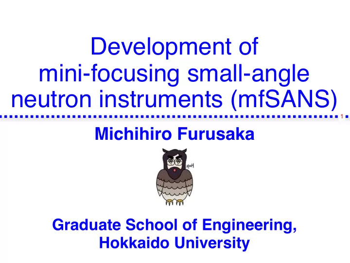 development of mini focusing small angle neutron