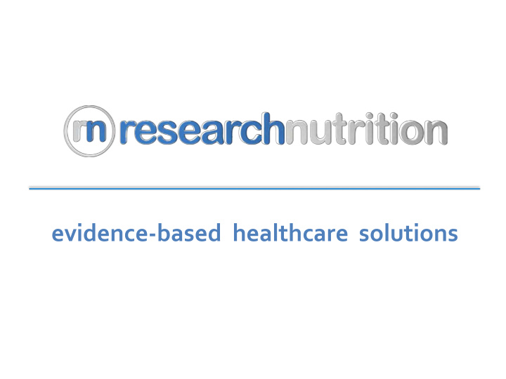 evidence based healthcare solutions