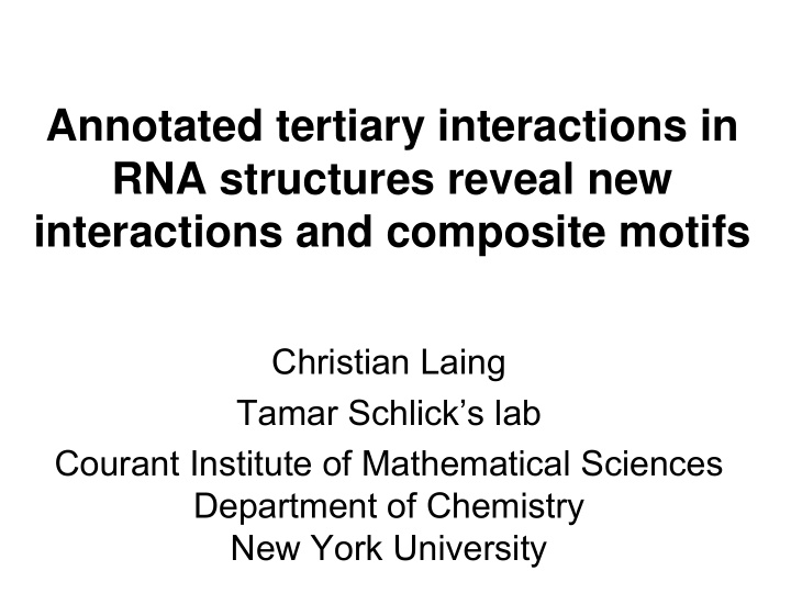 annotated tertiary interactions in rna structures reveal