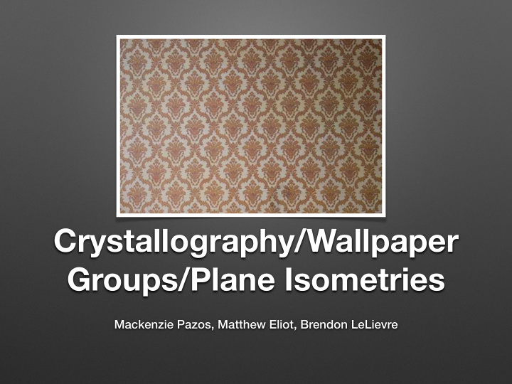 crystallography wallpaper groups plane isometries