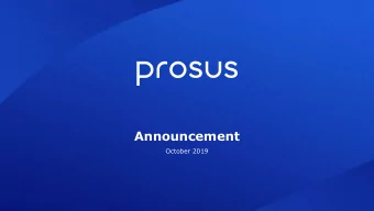 Announcement  October 2019  Important information  This presentation and its contents are not for