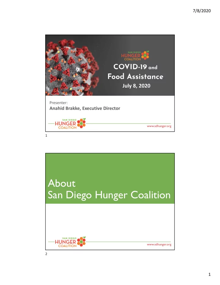 about san diego hunger coalition
