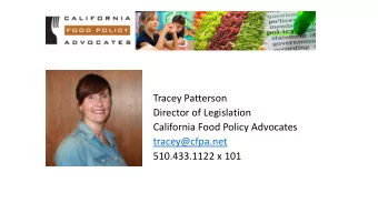 California Food Policy Advocates  tracey@cfpa.net  510.433.1122 x 101  Breakfast After the Bell
