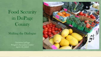 in DuPage  County  Shifting the Dialogue  Christina LePage Peoples Resource Center  April 23,