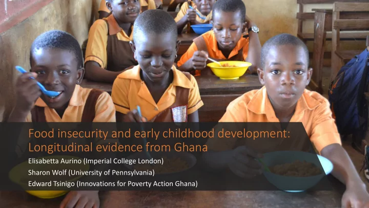 food insecurity and early childhood development