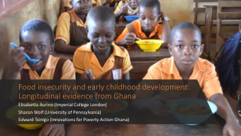 Food insecurity and early childhood development:  Longitudinal evidence from Ghana  Elisabetta