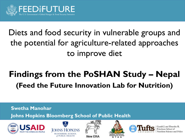 diets and food security in vulnerable groups and the