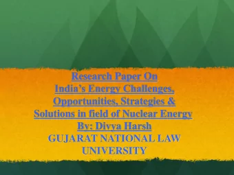 Research Paper On  Indias Energy Challenges,  Opportunities, Strategies &amp; Solutions in field