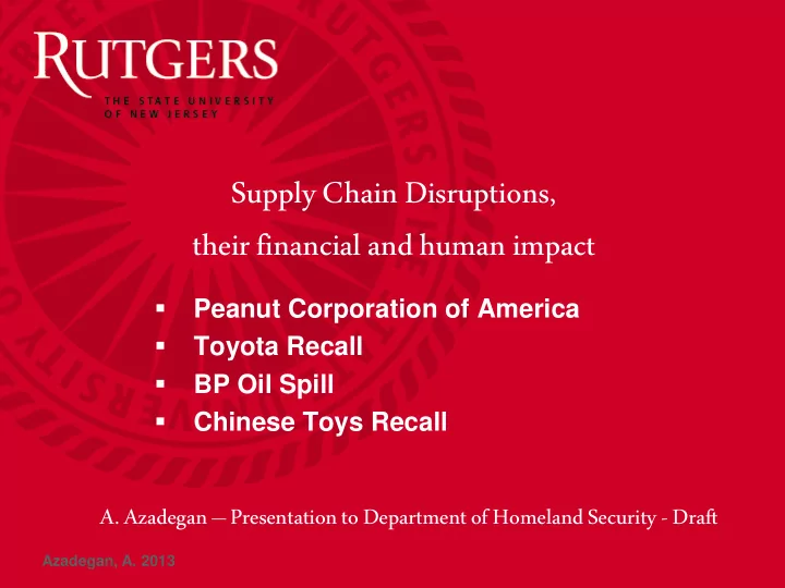 supply chain disruptions their financial and human impact
