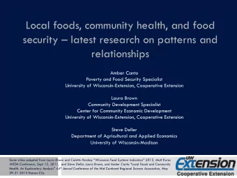 Local foods, community health, and food  security  latest research on patterns and relationships