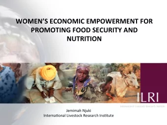 Jemimah  Njuki    Interna0onal  Livestock  Research  Ins0tute    Introduc0on: