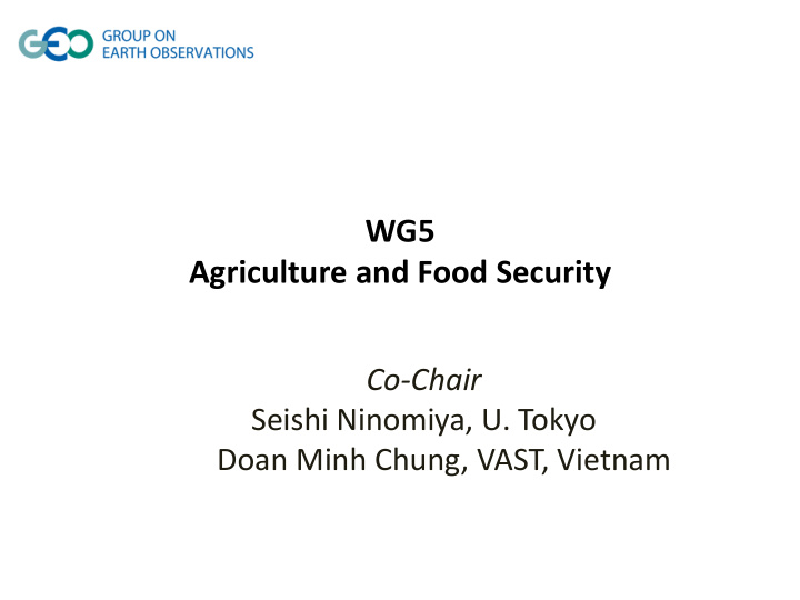 wg5 agriculture and food security