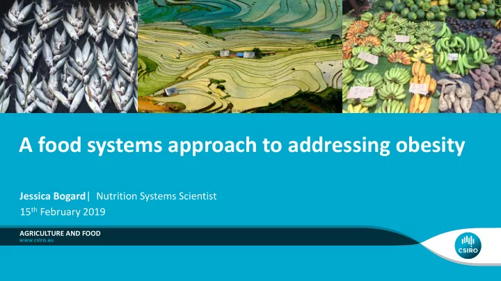 a food systems approach to addressing obesity