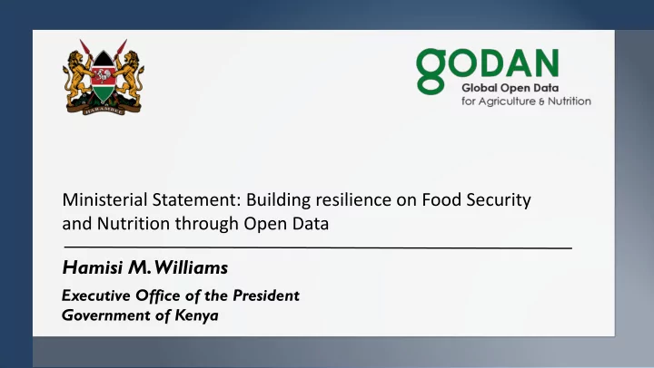 and nutrition through open data