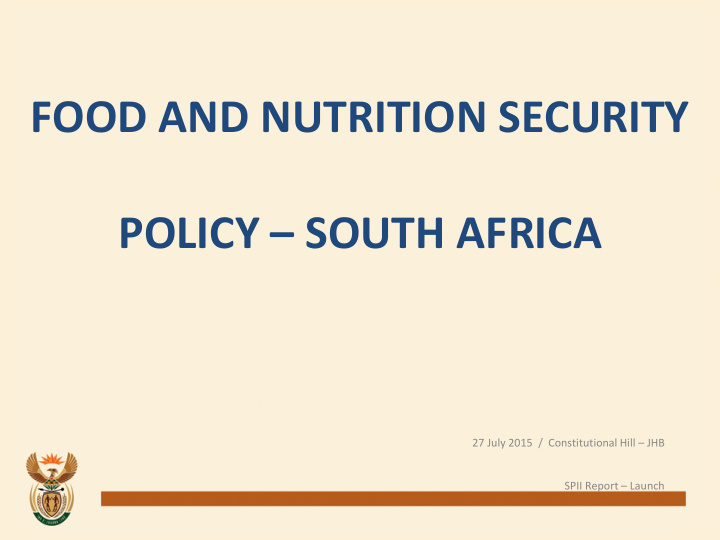 food and nutrition security policy south africa