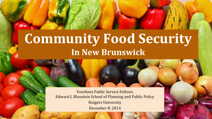community food security