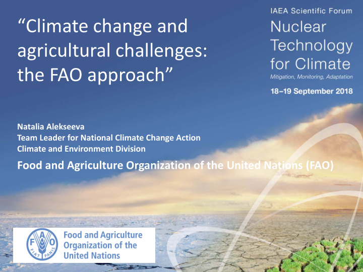 climate change and agricultural challenges the fao