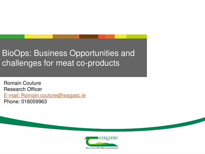bioops business opportunities and challenges for meat co