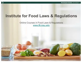 Institute for Food Laws &amp; Regulations  Online Courses in Food Laws &amp; Regulations