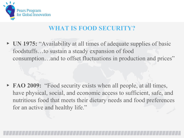 what is food security