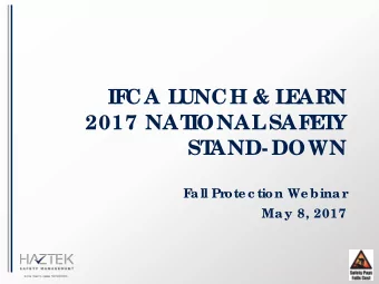 IF  CA L  UNCH &amp; L  E  ARN  2017 NAT  IONAL  SAF  E  T  Y  ST  AND- DOWN  F  a ll Prote c tion