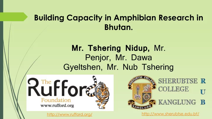 building capacity in amphibian research in