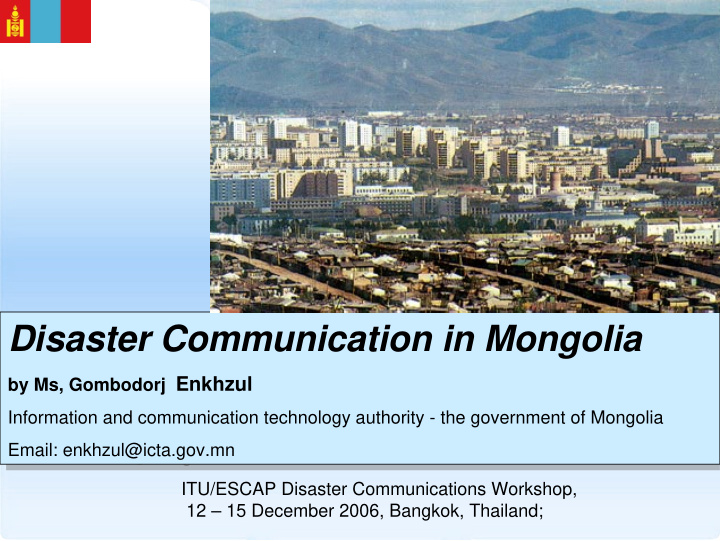 disaster communication in mongolia disaster communication