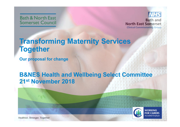 transforming maternity services together