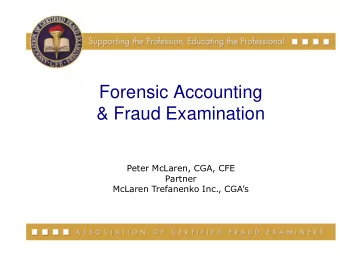 Forensic Accounting  &amp; Fraud Examination