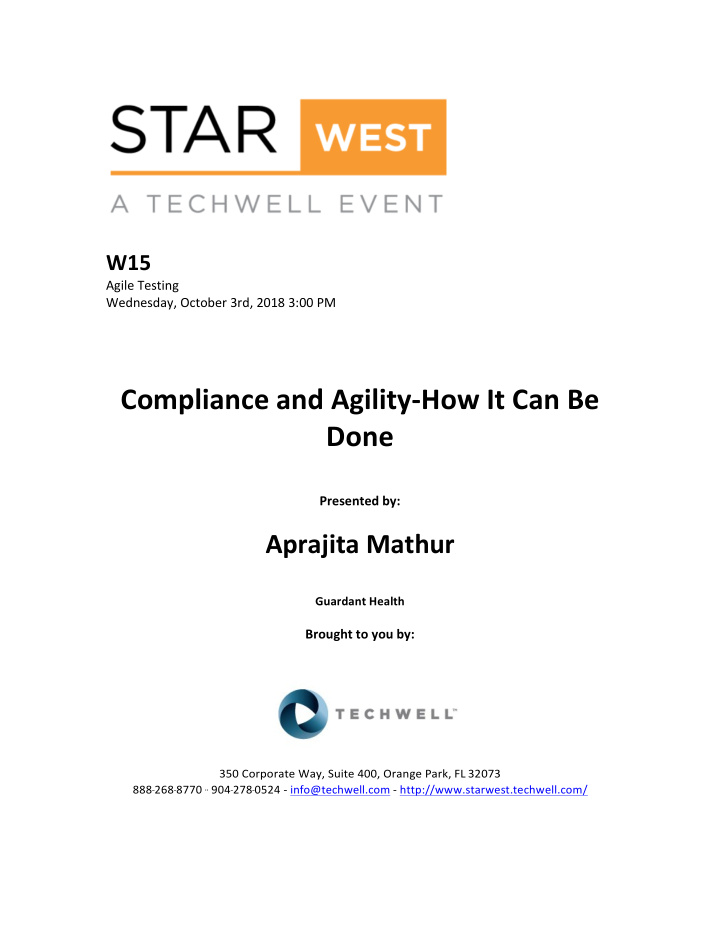 compliance and agility how it can be done