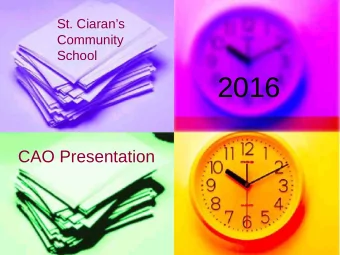 2016  CAO Presentation  Agenda  Timetable  Applicants Responsibilities  General points