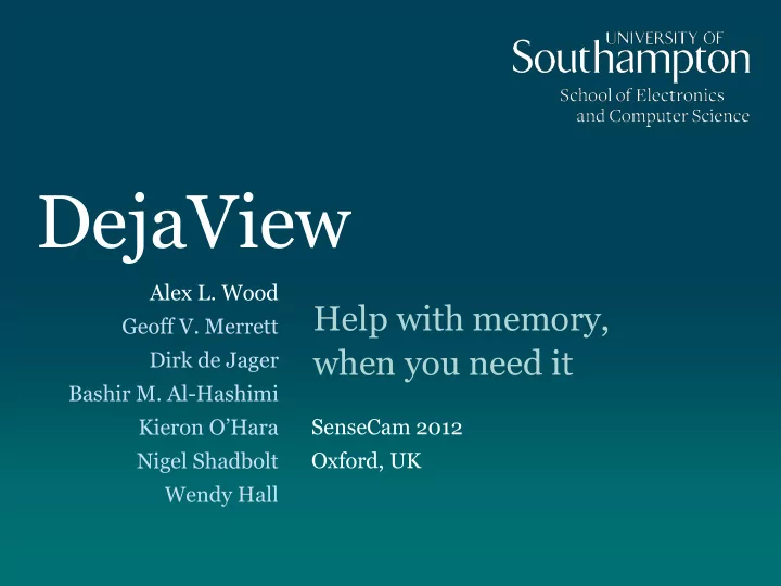 dejaview