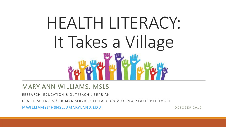 health literacy it takes a village