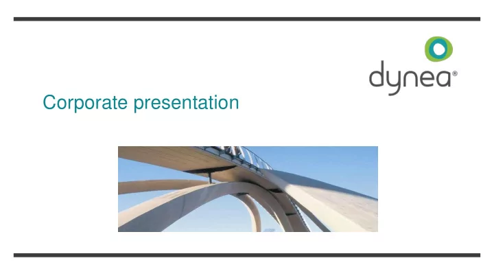 corporate presentation company overview