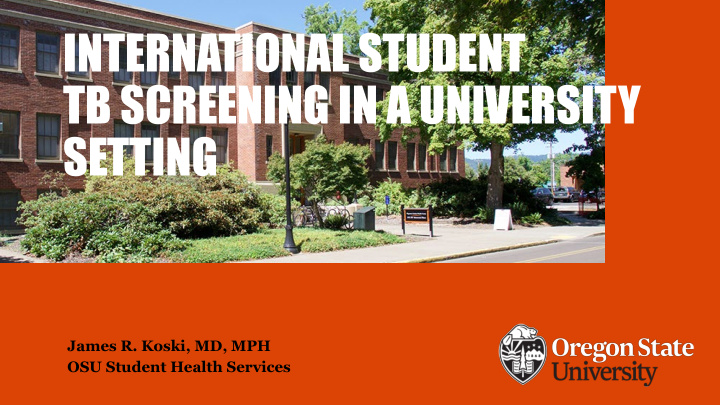 international student tb screening in a university setting