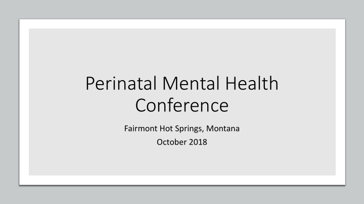 perinatal mental health conference
